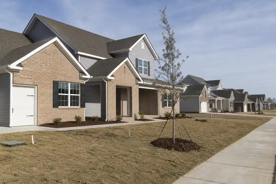 Newly built homes on a residential street in Fishers