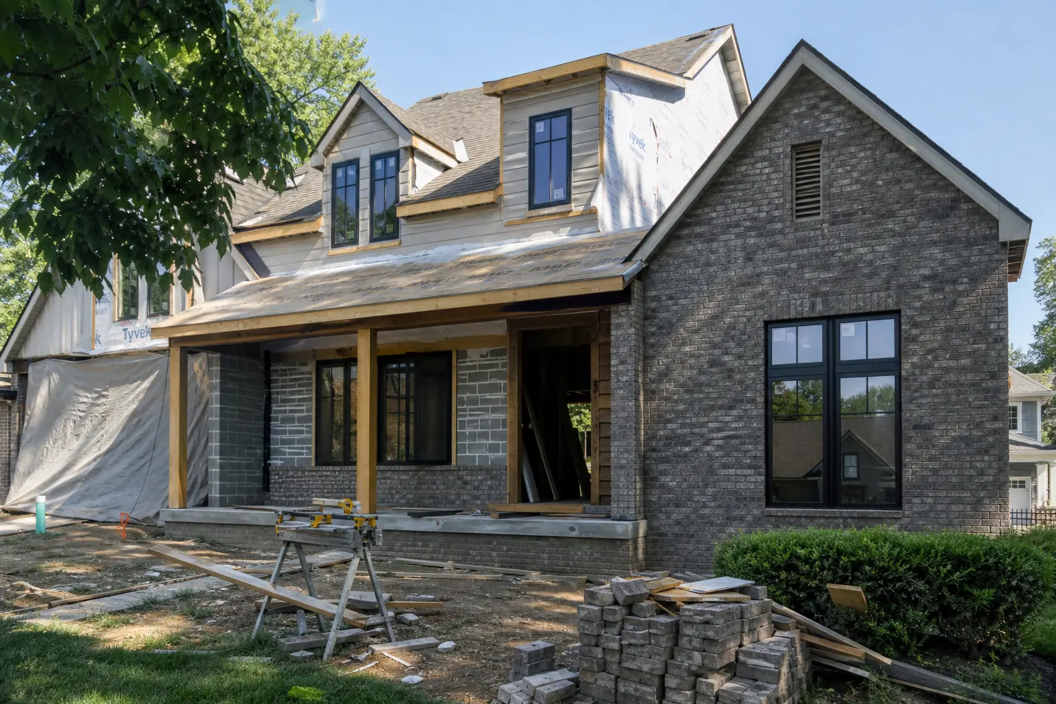 New home under construction in a growing Westfield neighborhood