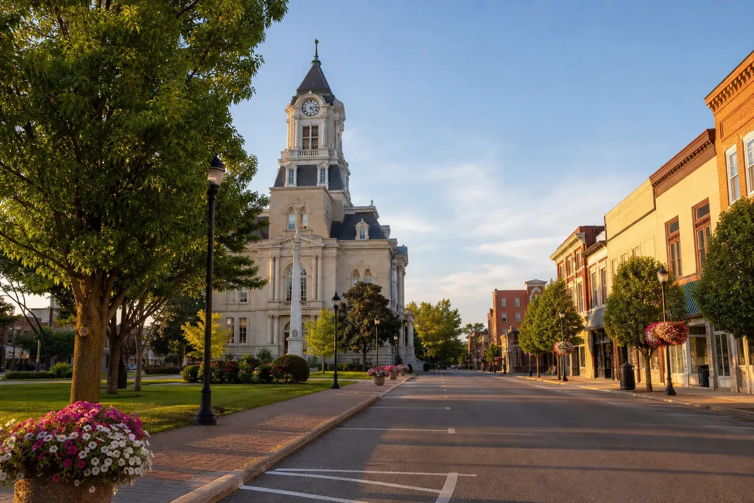 Courthouse square in downtown Noblesville, Indiana